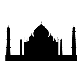 Taj Mahal Silhouette Stencil