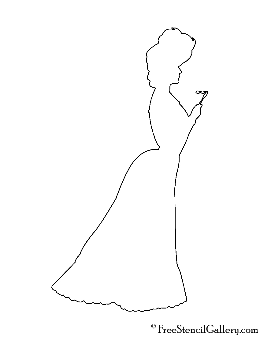 Victorian Woman Silhouette Stencil