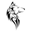 Wolf Tribal Stencil