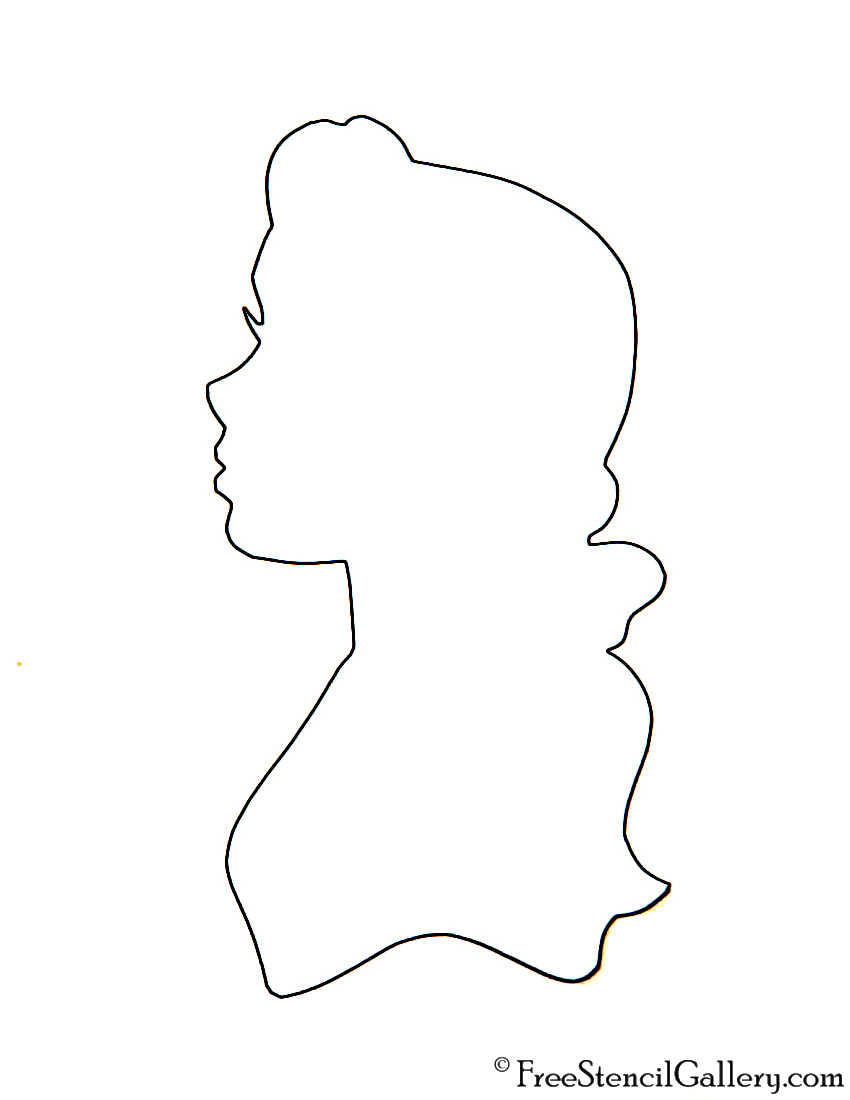 Beauty and the Beast - Belle Silhouette Stencil