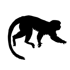 Monkey Silhouette Stencil
