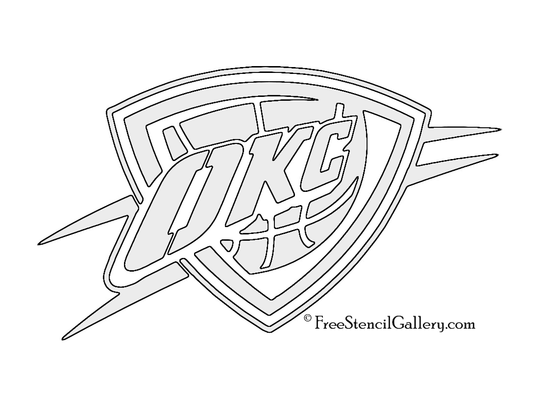 NBA Oklahoma City Thunder Logo Stencil Free Stencil Gallery