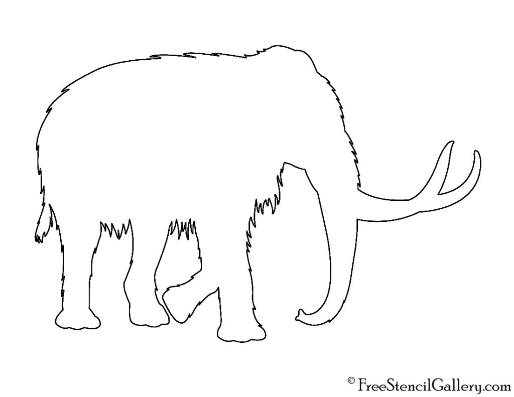 Woolly Mammoth Silhouette Stencil | Free Stencil Gallery