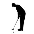 Golfer Silhouette 02 Stencil