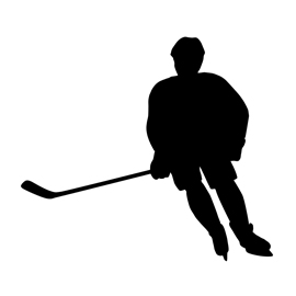 Hockey Player Silhouette 02 Stencil