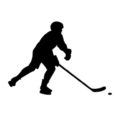 Hockey Player Silhouette Stencil