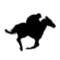 Horse Racing Silhouette Stencil