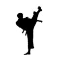 Martial Artist Silhouette 01 Stencil