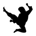Martial Artist Silhouette 02 Stencil