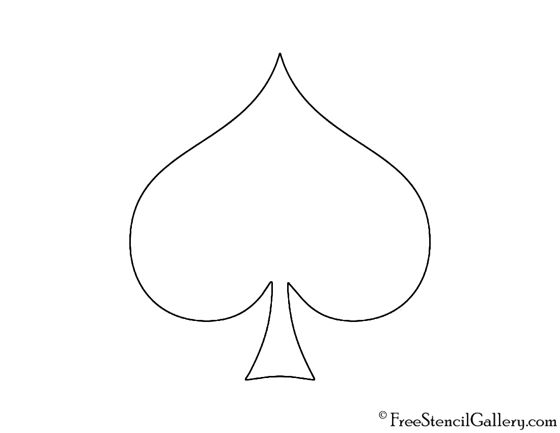 Playing Card Suit - Spade Stencil