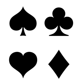 Playing Card Suits Stencil