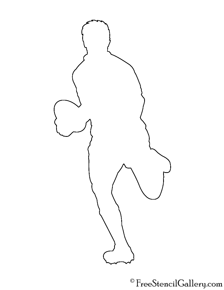 Rugby Player Silhouette 01 Stencil