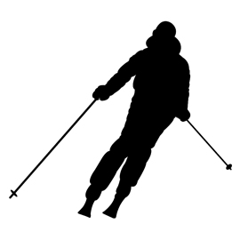 Skier Silhouette 01 Stencil