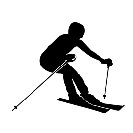 Skier Silhouette 02 Stencil