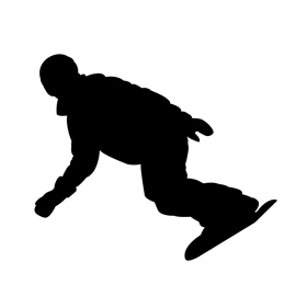 Snowboarder Silhouette 01 Stencil