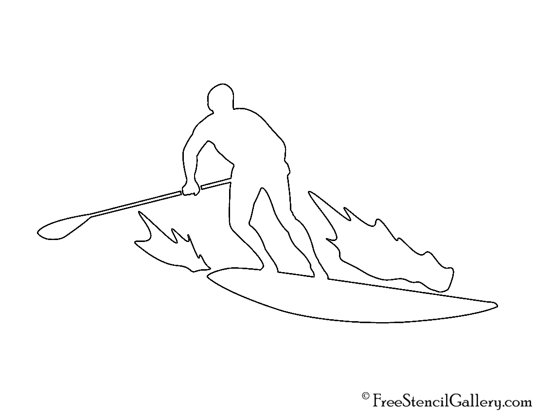 Stand Up Paddle Board Stencil