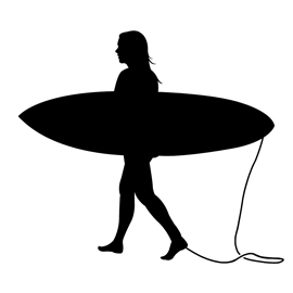 Surfer Silhouette 01 Stencil