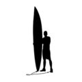 Surfer Silhouette 02 Stencil
