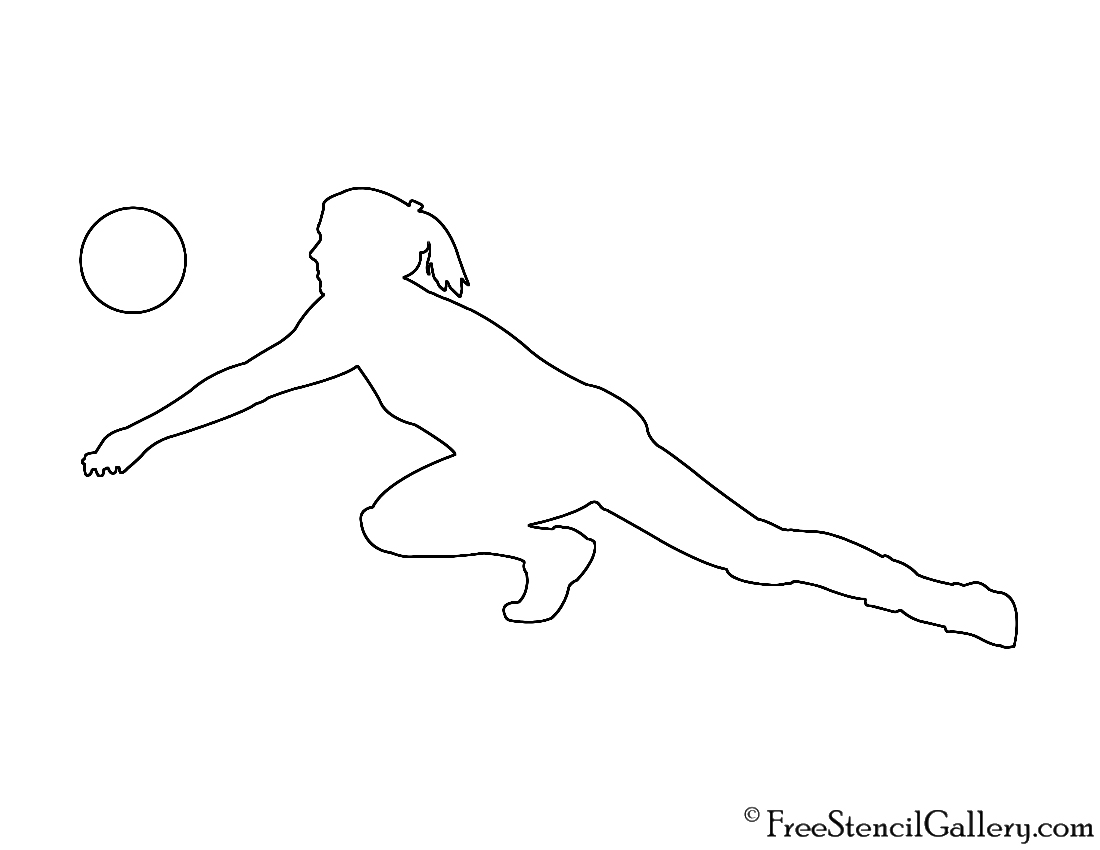 Volleyball Passer Silhouette Stencil