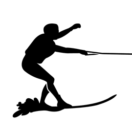 Water Skier Silhouette Stencil