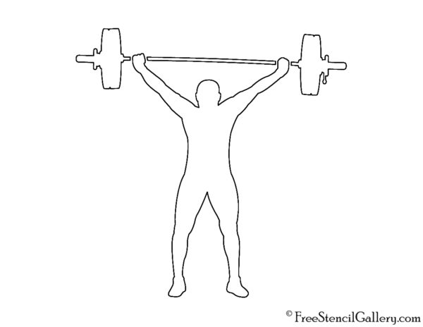 Weightlifter Silhouette Stencil | Free Stencil Gallery