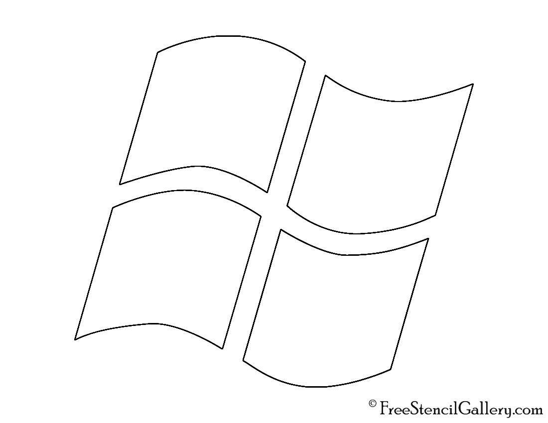 Microsoft Windows Logo 01 Stencil