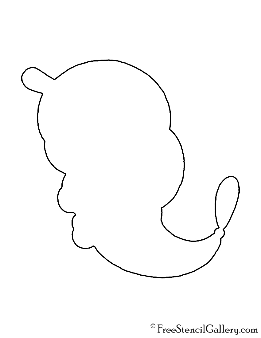 Pokemon - Caterpie Silhouette Stencil
