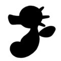 Pokemon - Horsea Silhouette Stencil
