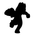 Pokemon - Machop Silhouette Stencil