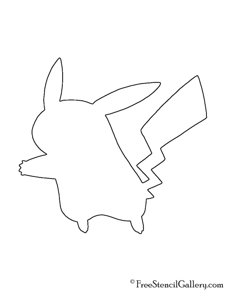 Pokemon - Pikachu Silhouette Stencil | Free Stencil Gallery