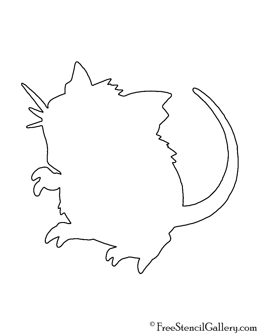 Pokemon - Raticate Silhouette Stencil