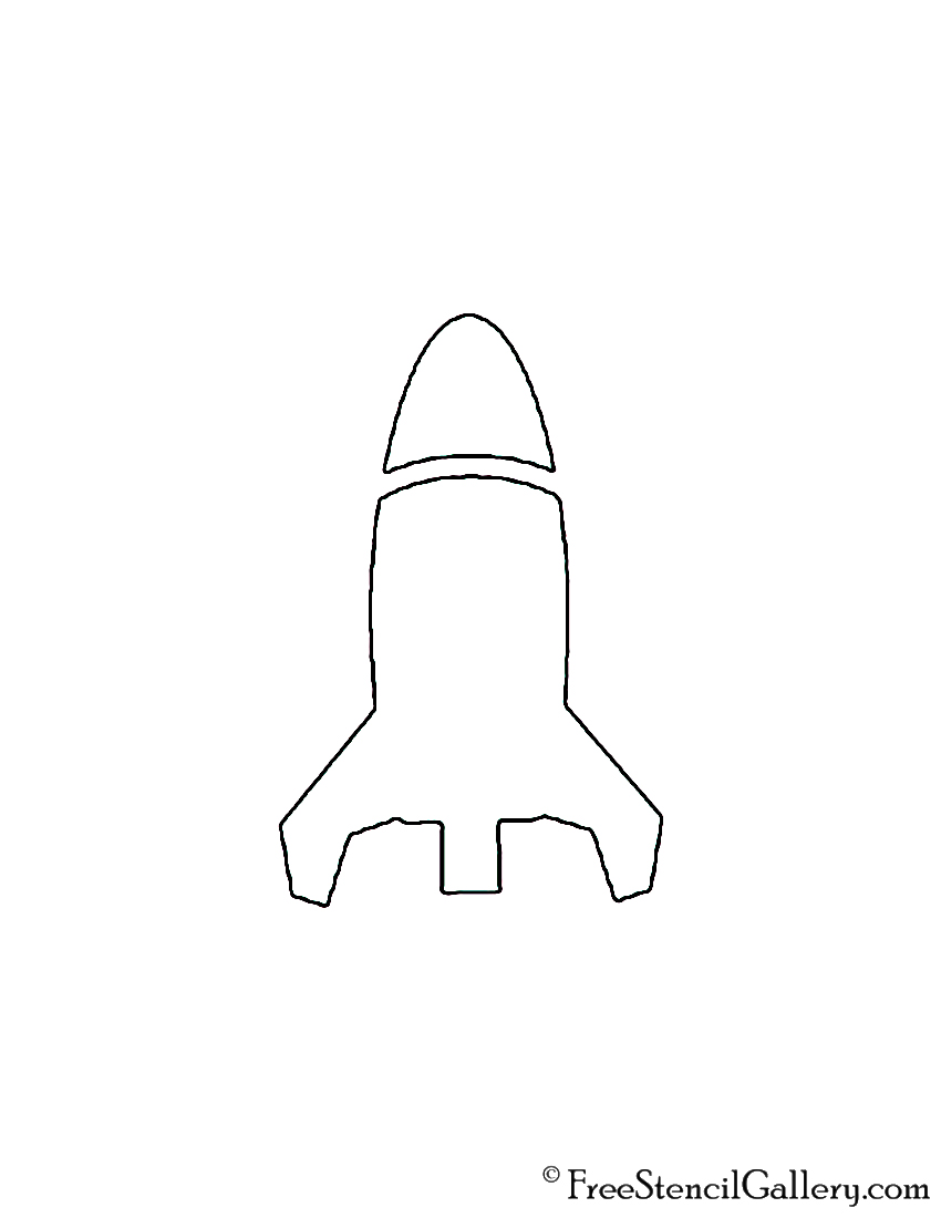 Rocket Ship 02 Stencil