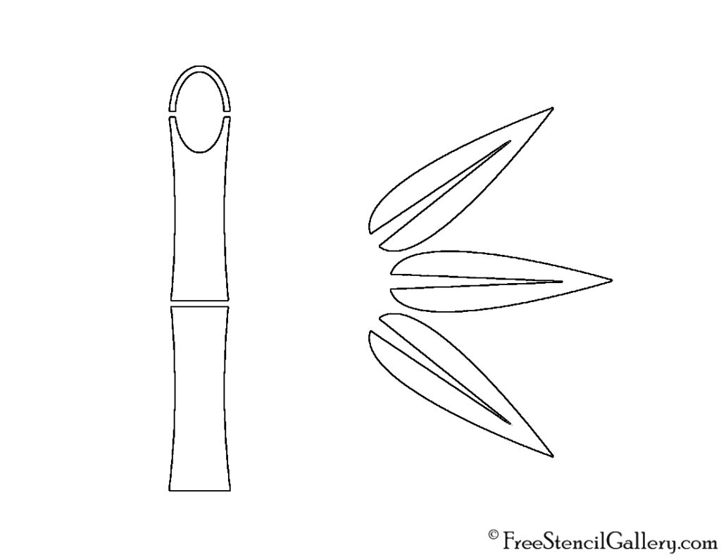 Bamboo 02 Stencil | Free Stencil Gallery