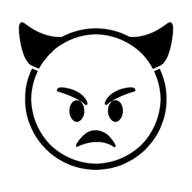Emoji - Angry Devil Stencil