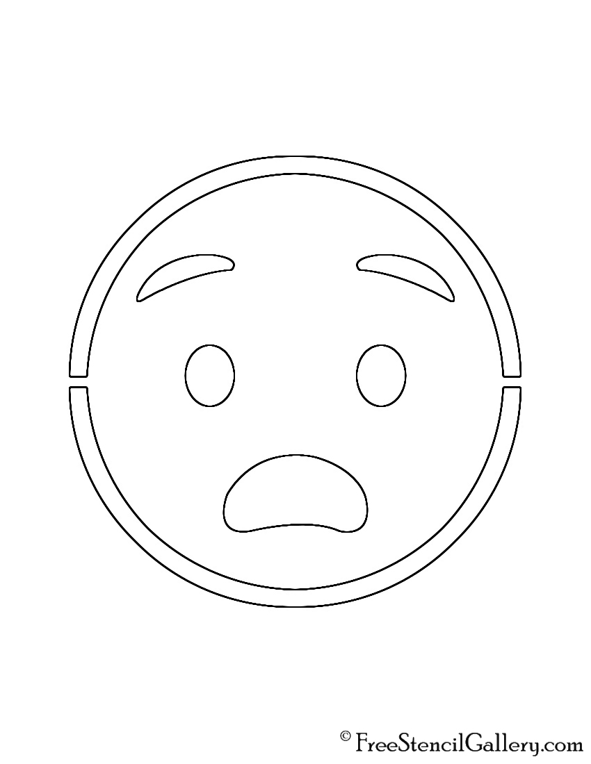 Emoji - Anguished Stencil