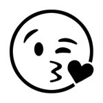 Emoji - Blow Kiss Stencil