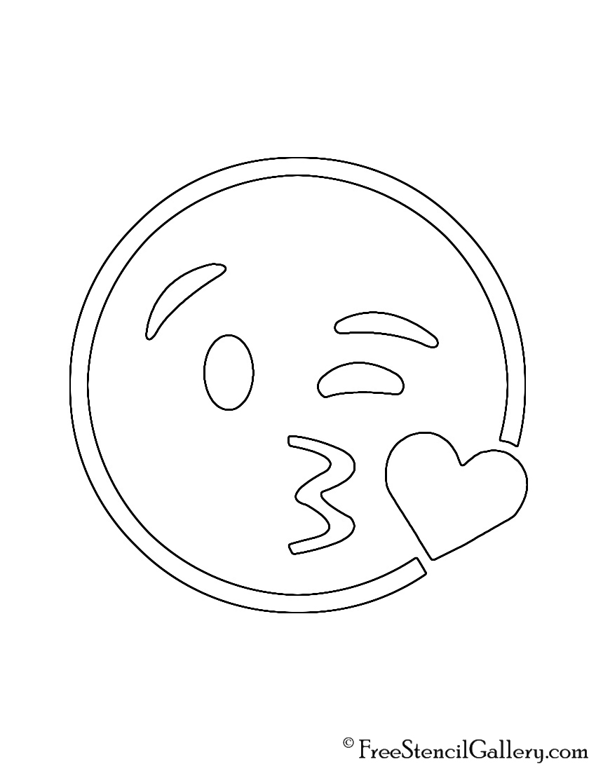 Emoji - Blow Kiss Stencil