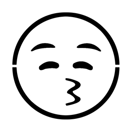 Emoji - Closed Eyes Kissing Stencil