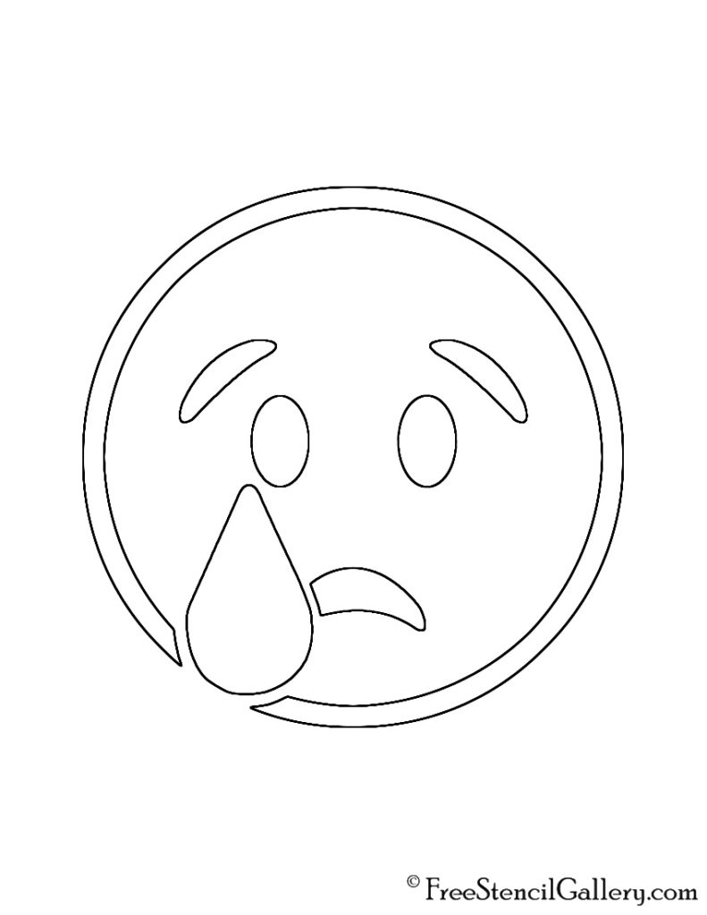 Emoji - Crying Face Stencil | Free Stencil Gallery