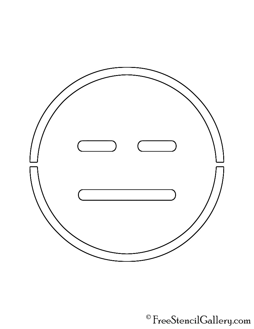 Emoji - Expressionless Stencil