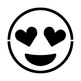 Emoji - Heart Eyes Stencil