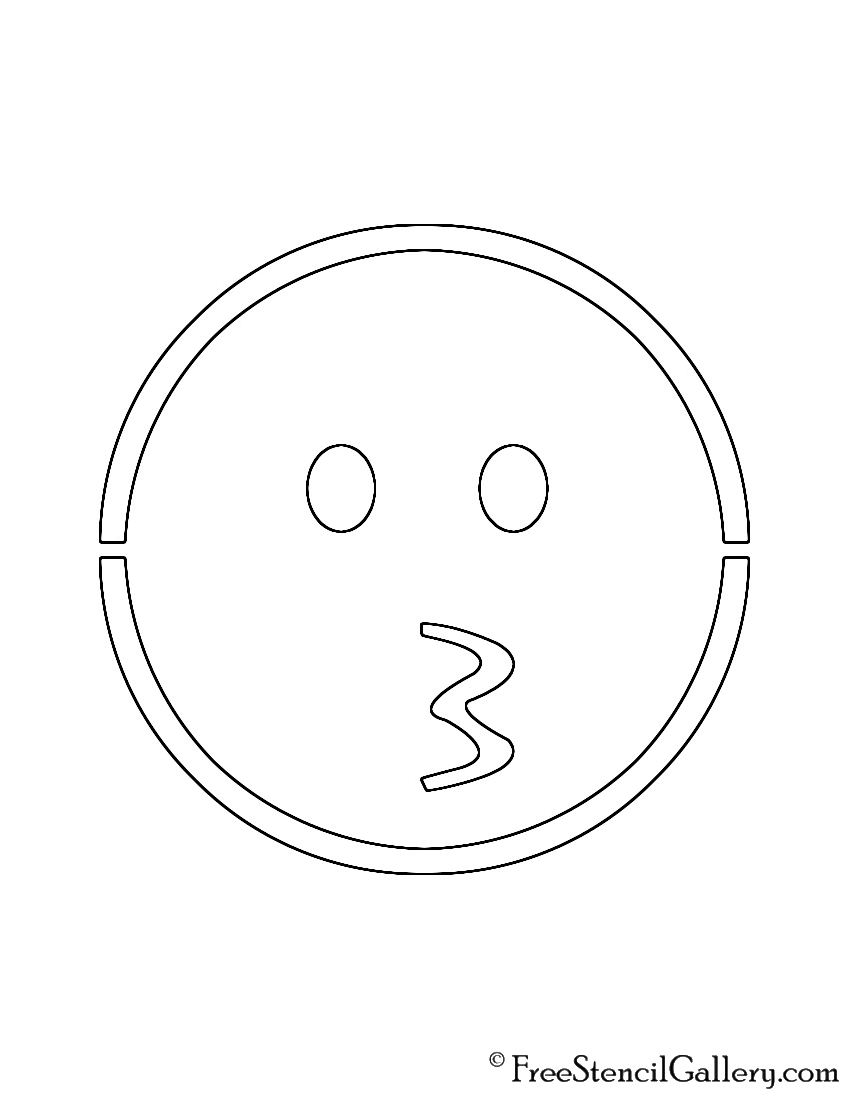 Emoji - Kissing Stencil