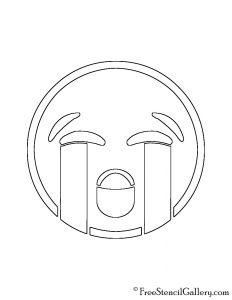Emoji - Loudly Crying Stencil | Free Stencil Gallery