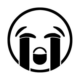 Emoji - Loudly Crying Stencil