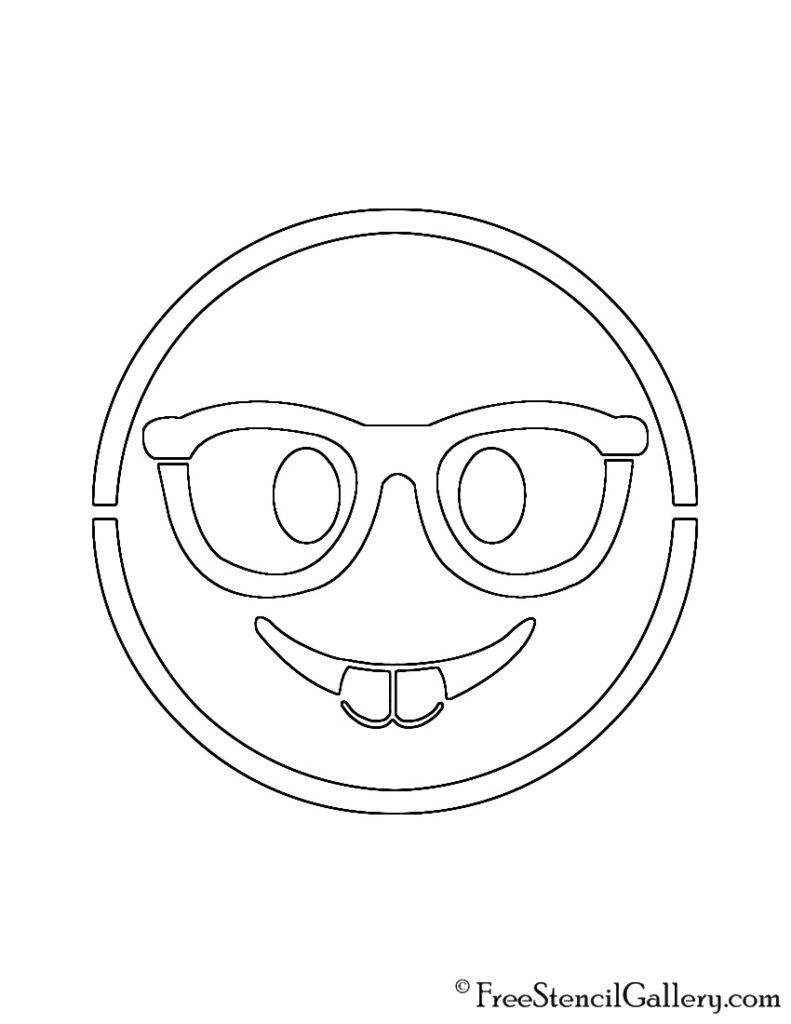 Emoji - Nerd Stencil | Free Stencil Gallery