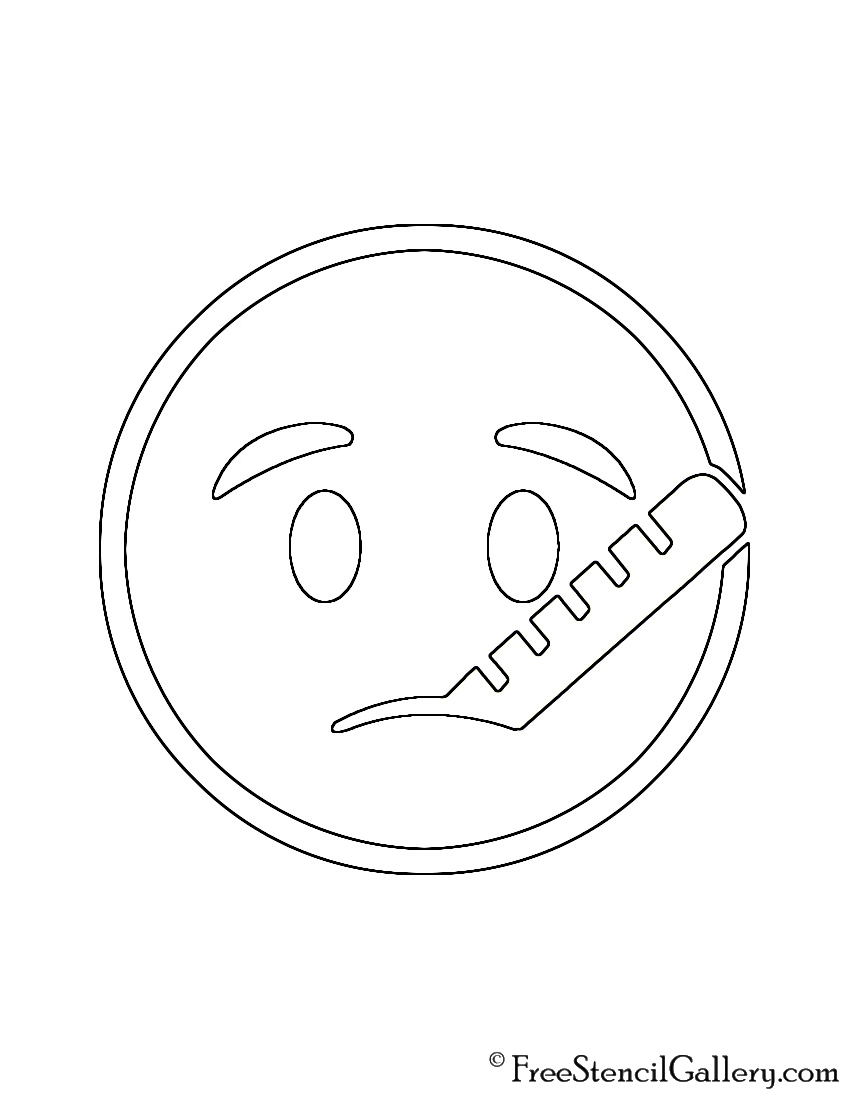 Emoji - Thermometer Stencil