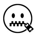 Emoji - Zipper Mouth Stencil
