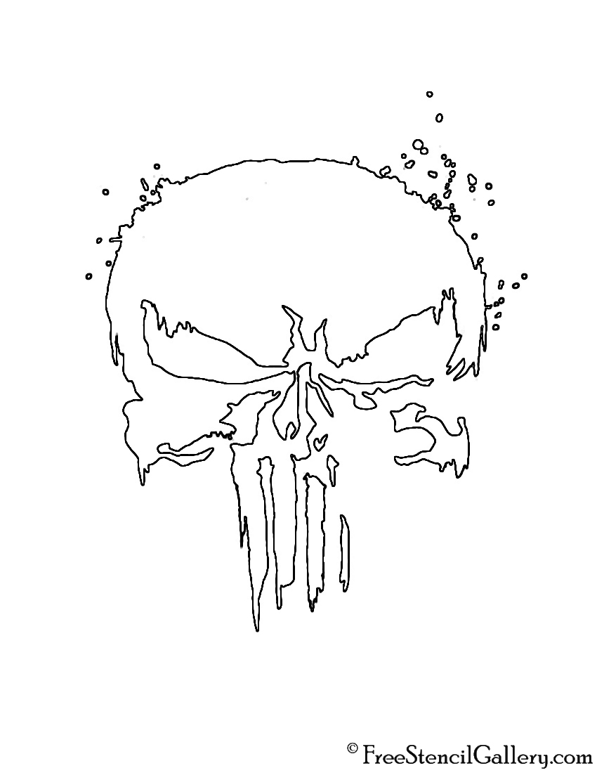 Punisher Skull Symbol 02 Stencil Free Stencil Gallery