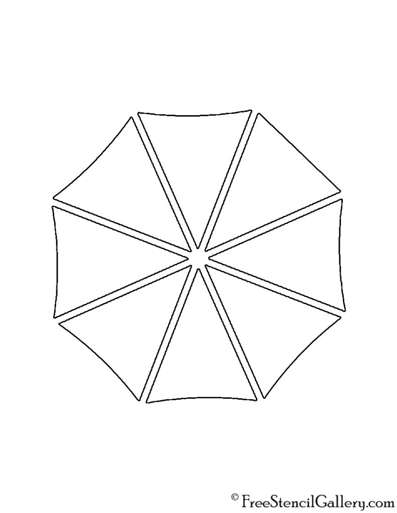 Umbrella 04 Stencil | Free Stencil Gallery