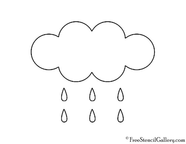 Weather Icon - Rain Stencil | Free Stencil Gallery